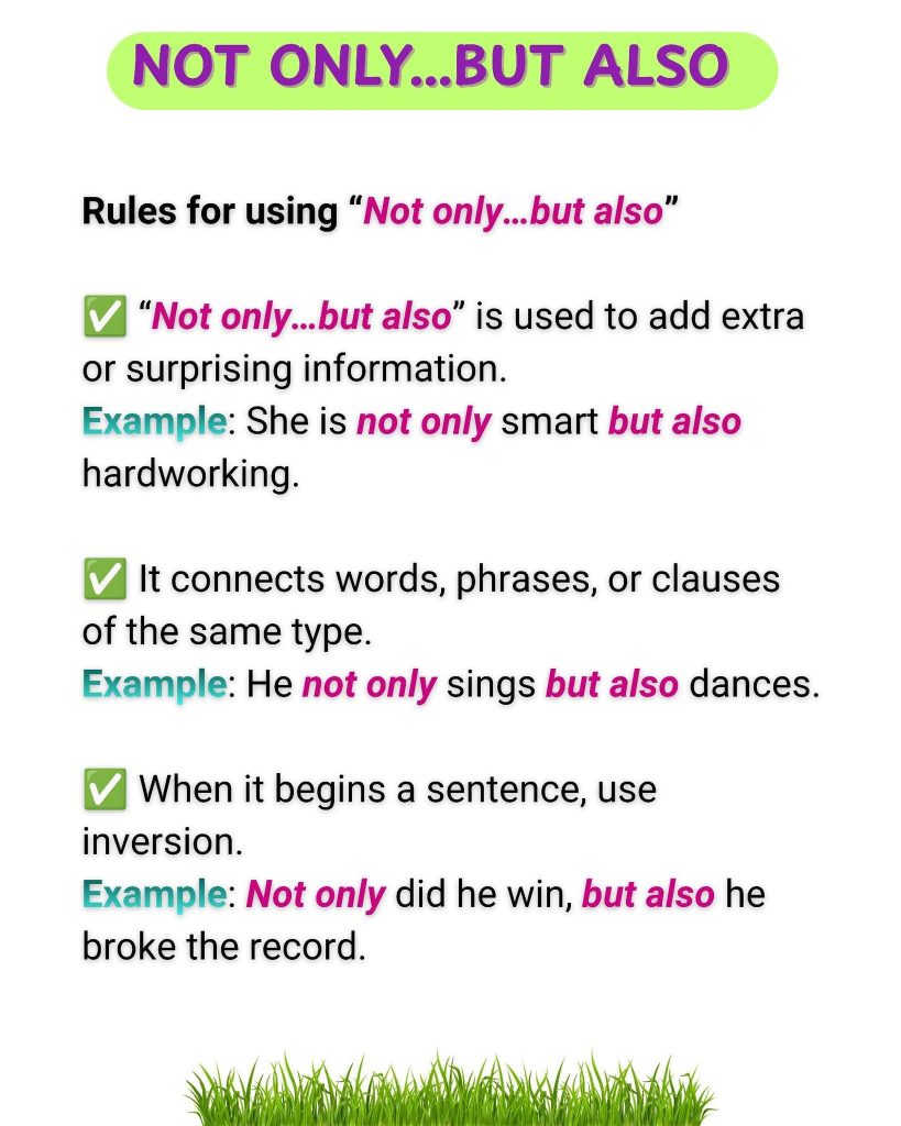 Grammer: How to use Not only.....But also