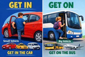 What is the difference get in or get on vehicle